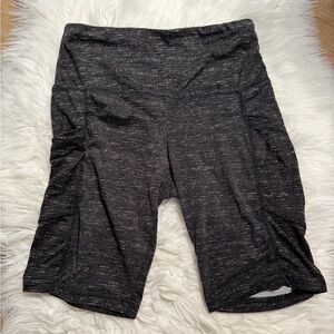 Black Heathered Shorts with Two Side Pockets